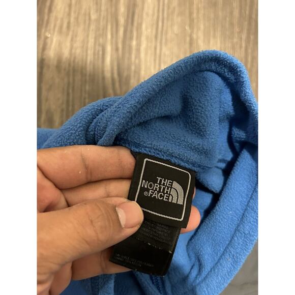 The North Face Fleece Pullover Quarter Zip Jacket Blue Outdoors Men's small - Picture 3 of 8